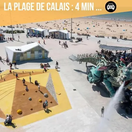 Le Clemenceau Appart-calais Nord-balcon-plage アパート *