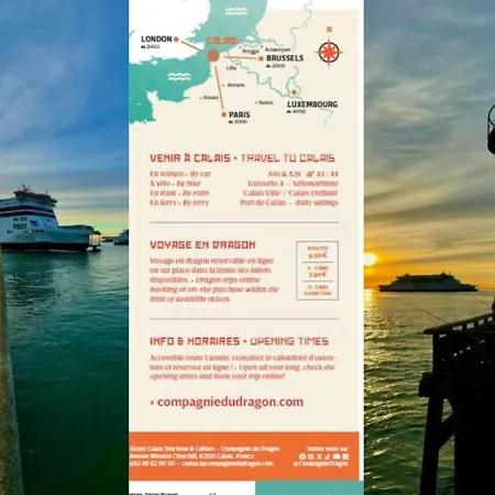 Le Clemenceau Appart-calais Nord-balcon-plage Apartamento Calais