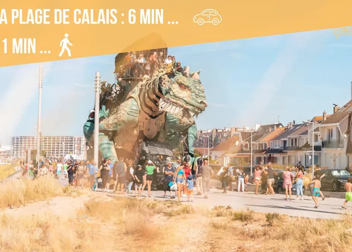 Le Clemenceau Appart-calais Nord-balcon-plage Calais